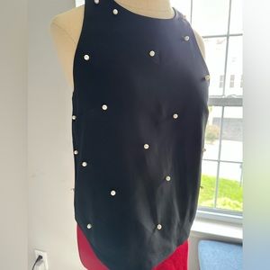 Aqua, XS black top with pearls